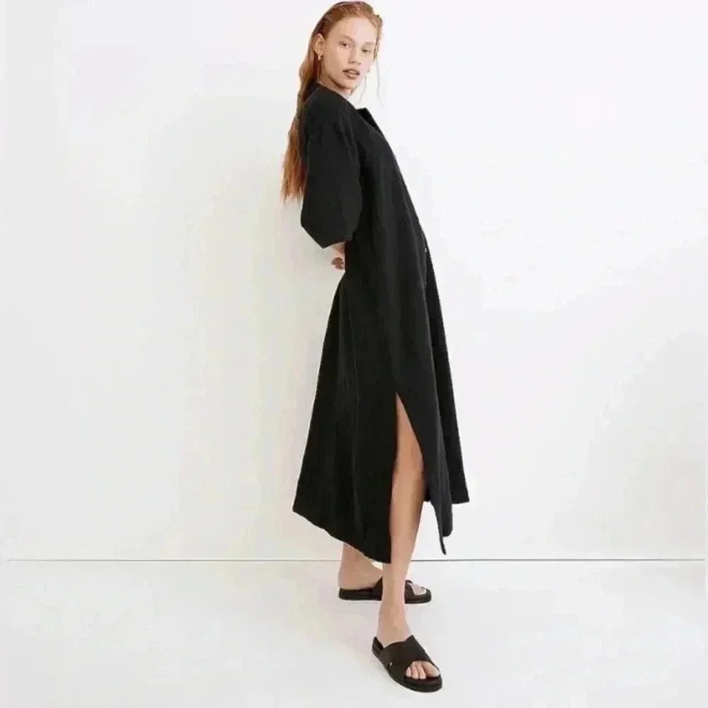 Madewell Black Button-Front Maxi Dress - Picture 9 of 12